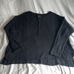 American Eagle Outfitters Black Cable Knit Sweater